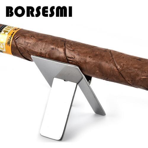 Hot sale stainless steel cigar rack portable travel Smoking Pipe Accessories Tobacco Pipe Stand Foldable Smoke Herb Holderframe