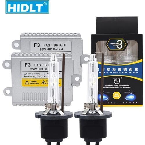 HIDLT 35W HeartRay D2H Xenon HID Kit H1 H7 H9 H11 HB3 4500K 5500K Fast Bright Bulb Lamp AC 12V Car Headlight HID Slim Ballast