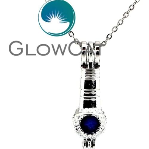 KK620 Microphone Beads Cage Essential Oil Diffuser Aromatherapy Pearl Cage Locket Necklace for Akoya Oyster