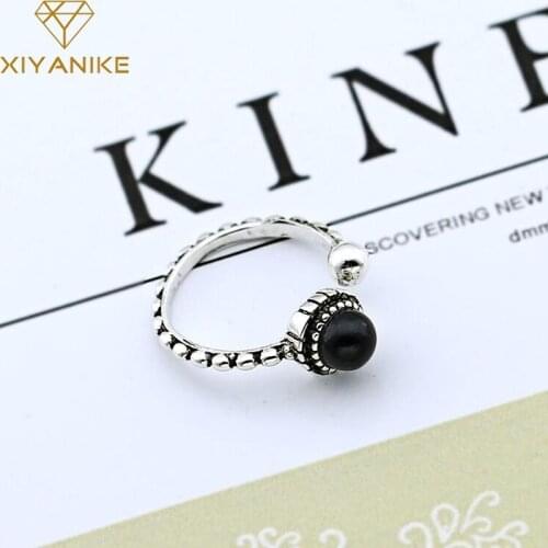 XIYANIKE 925 Sterling Silver Prevent Allergy Opening Rings Charm Women Girl Jewelry Weaving Geometric Fashion Party Accessories