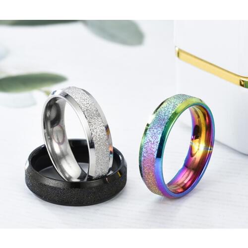 Fashion new stainless steel matte couple titanium steel ring jewelry jewelry accessories ring