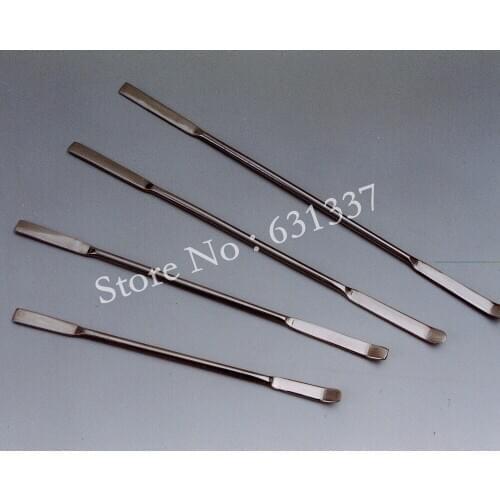 Laboratory stainless steel spatulas one end rounded length 120mm