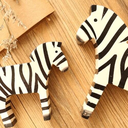 Zebra Crafts Living Room Desktop Small Decorations Home Decor Creative Home Furnishing Couple Stripes Wood Home Accessories