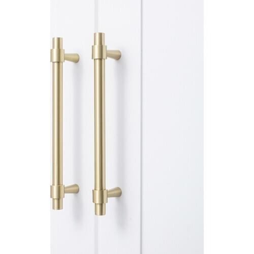 Furniture Nordic Light luxury metal cabinet pure copper brass handle drawer cabinet wardrobe door small handle cabinet door gold