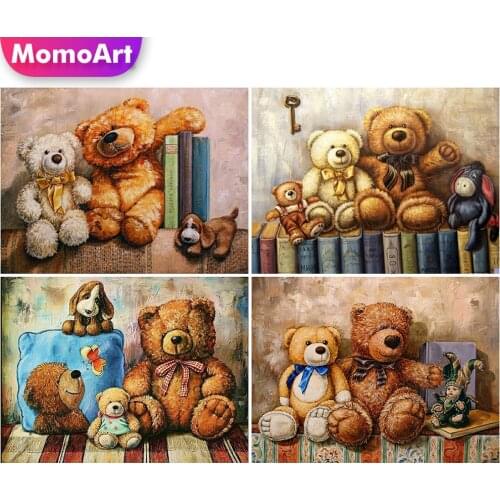 MomoArt Diamond Mosaic Bear Animal New Arrival Diamond Painting Cross Stitch Set Embroidery 5D DIY Needlework Handmade Hobby