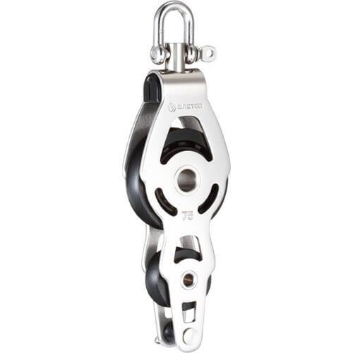 Marine Boat Yacht Sailboat Dinghy 75mm 2 15/16 Inch Stainless Steel Single Swivel Shackle Fiddle Becket Block Master SSC-7520F