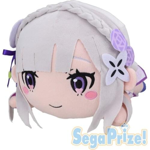 Re Zero Starting Life in Another World: Emilia Mega Jumbo Nesoberi Stuffed Plush, 15.7"