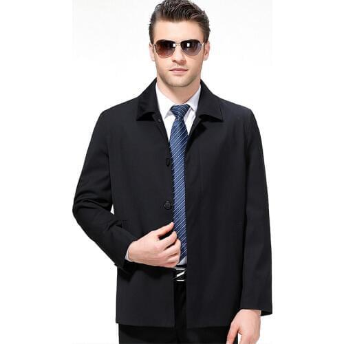 New Arrival Men Wool Jacket Spring Autumn Male Casual Business Button Outwear Windbreak Overcoat Pea Coat Plus Size M-3XL CF210