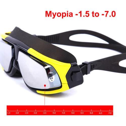 Men women Swimming Anti Fog UV Protection Diopter Swim Goggles with Prescription Waterproof Large Frame Myopia swimming Glasses