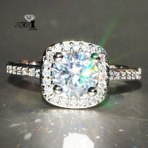 Wholesale YaYI Fine Jewelry Fashion Princess Cut White Cubic Zirconia Silver Color Engagement Wedding Party Lovers Rings