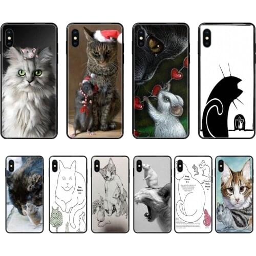 Great Black Soft TPU Phone Cover Case Capa Cute Mouse Cat For Xiaomi Redmi 3S 4X 4A 5 5A 6 6A 7 7A 8 8A 8T 9 9A K20 K30 S2 Y2