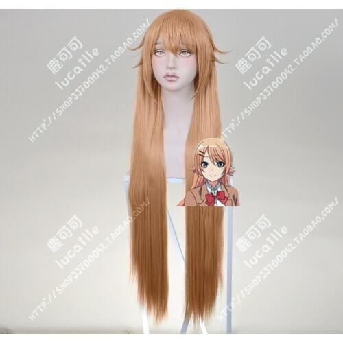 Anime Sounan Desuka Shion Kujo Cosplay Wig 100cm Long Orange Pink Heat Resistant Synthetic Hair Wigs + Wig Cap
