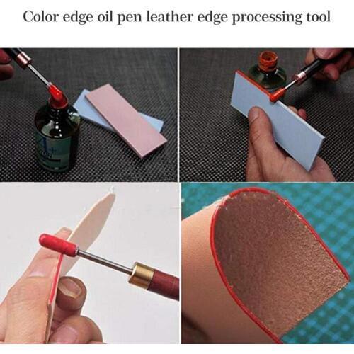 DIY Leather Craft Edge Dye Treatment Roller Pen Applicator Oil Painting Pen DIY Finisher Tool for Leathercraft Supplies