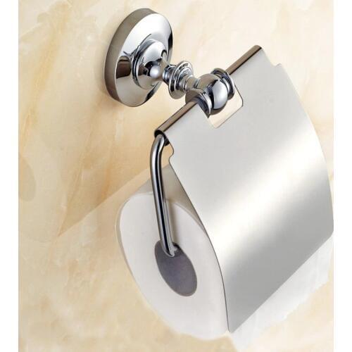 Polished Chrome Wall-Mounted Toilet Paper Holder Bathroom Toilet Tssue Paper Roll Holder Bathroom Accessory BD567