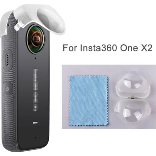 Camera Lens Covers Photography Clear Shell Protective Case Lens Covers Cleaning Cloth For Insta360 One X2 Camera Accessories New