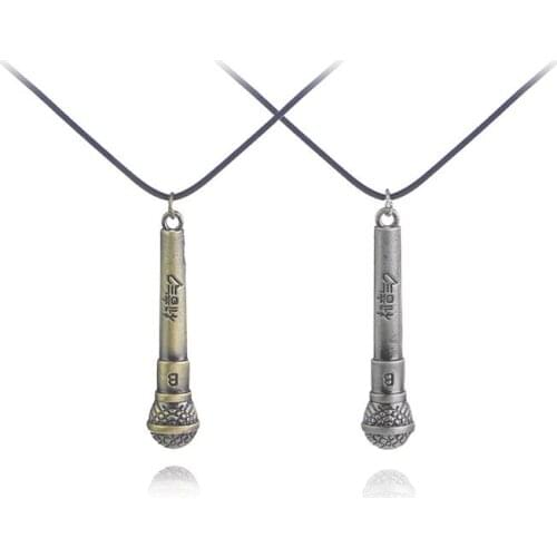 Drop Shipping Hip Hop Stereoscopic Microphone Pendants Necklace For Women And Men Music Voice Tube Necklace Punk Jewelery Gift