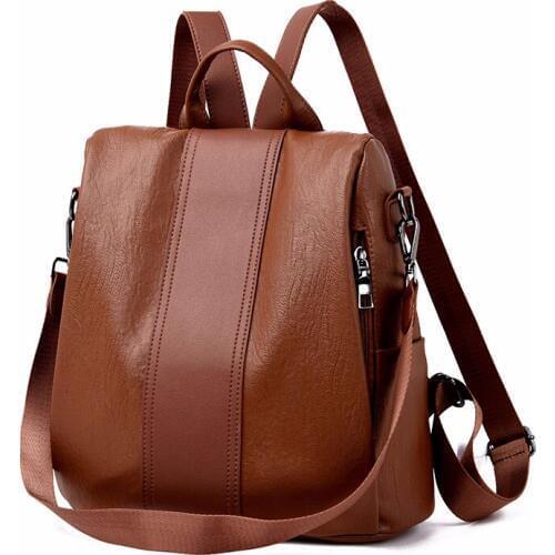 2019 Women Leather Backpacks For Girl Sac A Dos Femme Rucksacks For Girls Preppy Style Back Pack School Bags For Girls Bagpack