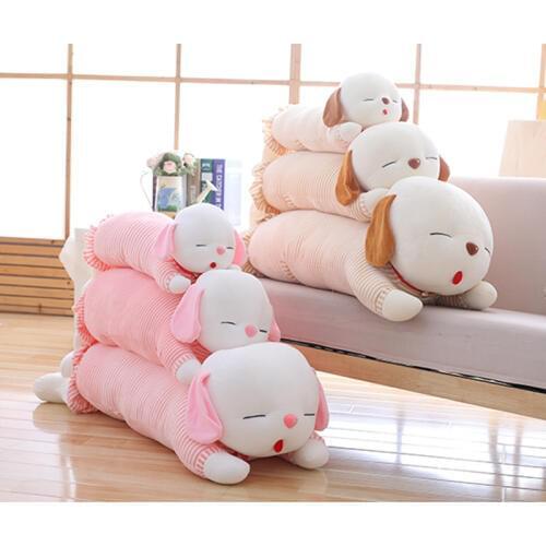 Cute Stripe Plush Toy Dog Plush Pillow Stuffed Animals Plush Toy Dog Sofa Cushion Plush Birthday Valentines Day Gift Girl Toys