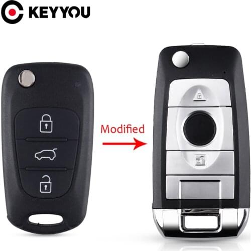 KEYYOU 3 Buttons Modified Remote Flip Folding Key Shell For Kia sportage Picanto 3 rio k2 K5 Cerato Ceed Soul Car Key Fob Case