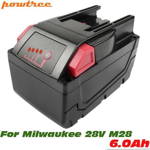 28V 6000mAh M28 For Milwaukee battery Li-Ion Replacement Battery For Milwaukee M28 48-11-2830 0730-20 Tool (internal battery)