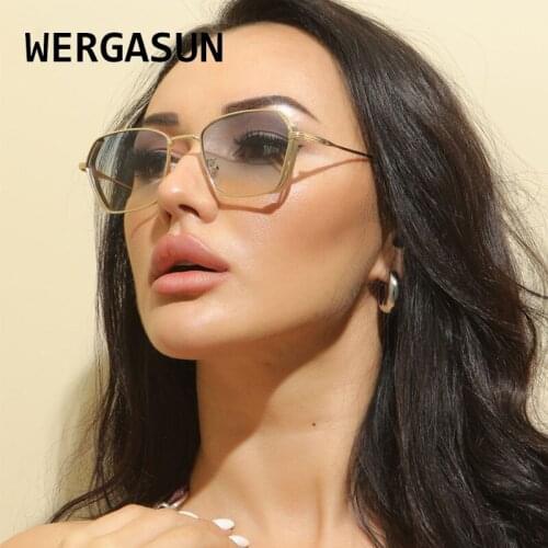 WERGASUN Retro Sunglasses Women Glasses Lady Luxury Steampunk Metal Sun Glasses Vintage Mirror Oculos De Sol Feminino UV400