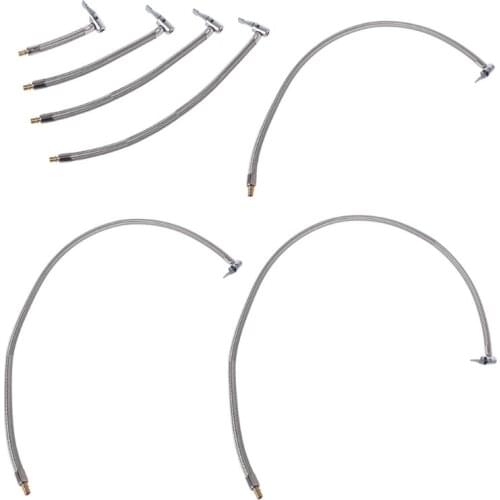 Standard Tire Inflator Pump Hose Air Chuck Inflator Compressor Pump Extension Hose Steel Tube for Car Bike