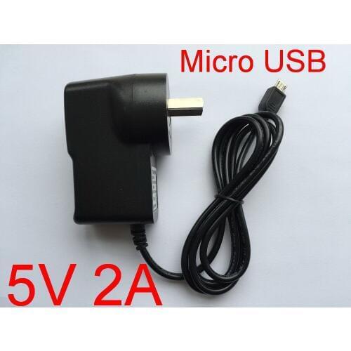 50PCS High quality 5V 2A V8 AU plug Micro USB Charger Charging Adapter Power Supply 2000mA For Raspberry Pi