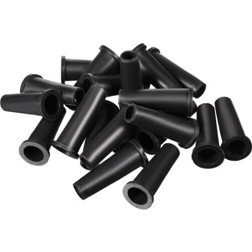 Uxcell 20 Pcs 6mm-8mm PVC Strain Relief Cord Boot Protector Cable Sleeve Hose 31mm Long Black
