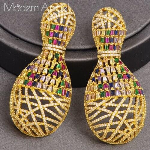 ModemAngel Especially WaterDrop Earrings For Women Trendy Cubic Zircon Party Wedding Engagement Dubai Earring for Women Jewelry