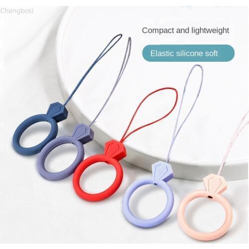 New 1pc Girls Silicone Pendant Mobile Phone Straps Keycord Lanyards Finger Rings Cartoon Mobile Phone Accessories