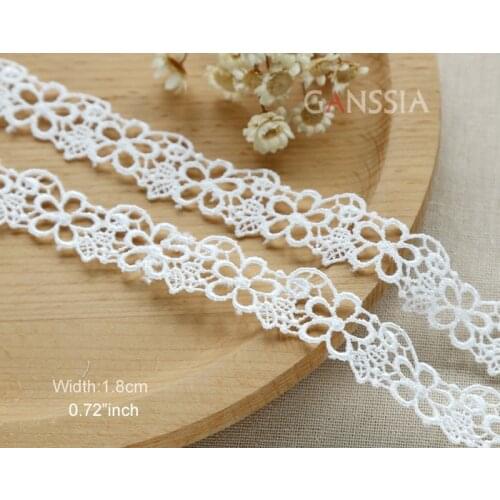 1yard Width:1.8cm Delicate Flower Lace Trim Ivory White for Embroidery Ribbon/Skirt Intimate Accessories/Gift Packaging(SS-2271)