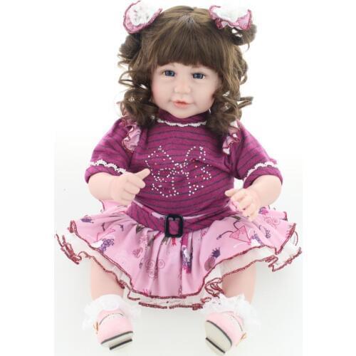 20 Inches 52CM Silicone Reborn Babies Doll Baby Smiling Girl Lovely Hobbies Handmade Classic Toys for Kids Gift
