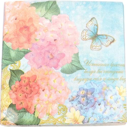 33*33cm 20pcs/lot Butterfly Print Napkin Wedding Paper Decoupage Servilletas Table Paper Napkins Elegant Tissue Party Home Decor