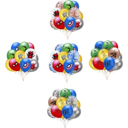50/100PCS Superhero Printed Latex Balloons Set Marvel Figure Ironman Spiderman American Captain Globos Avengers Party DIY Ballon