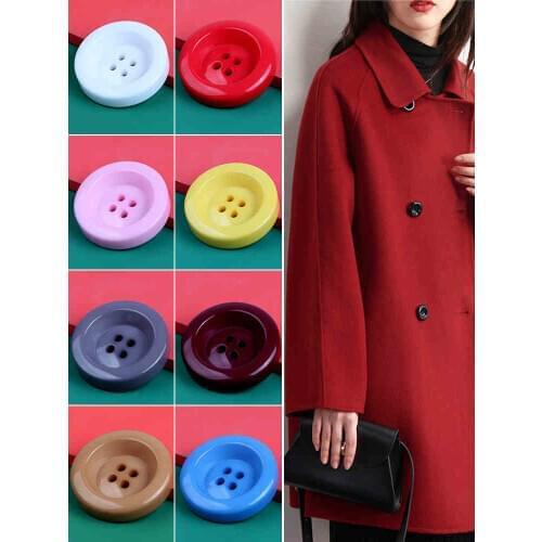 6PCS/LOT Color round coat buttons resin windbreaker buttons men and women coats woolen black and white button accessories