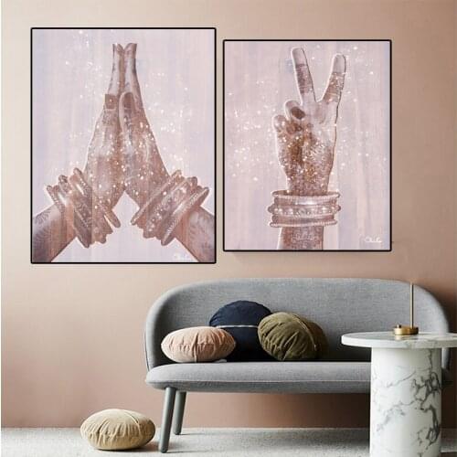 Abstract Pink Hand European Famous Oil Painting on Canvas Prints Picture Mural for Stairs Room House Gallery Home Decor Cuadros