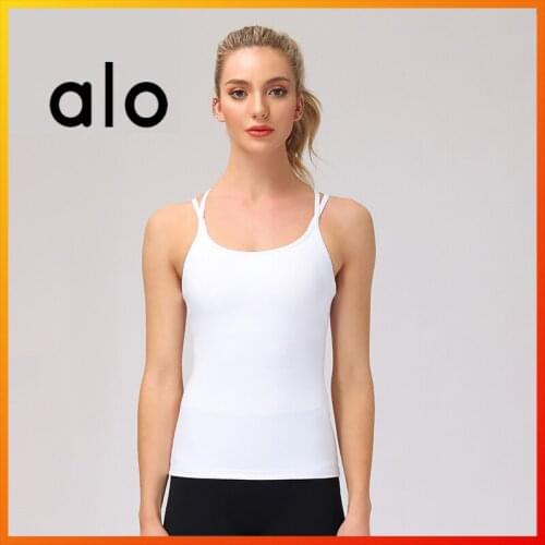 Alo Yoga 2021 Summer Sexy Womens Sling Yoga Tops For Running Sports Fitness Gym Exercise Vest Crop Top WX033