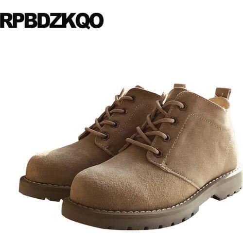 Army retro combat boots designer winter 2018 booties genuine leather suede military faux fur vintage shoes lace up outdoor men