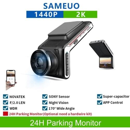 Sameuo U2000 car dvr front and rear 2k dual Lens dash cam FHD1080p wifi smart dash camera Auto Night Vision 24H Parking Monitor