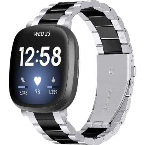 Versa 3 Stainless Steel Watchband For Fitbit Versa 3/Sense Smart Wristband Bracelets Metal Accessory For Fitbit Versa 2 Correa