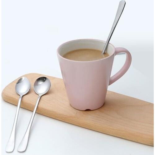 Household Tea Spoon Long Handle Ice Cream Dessert Sundae Spoon Kitchen Tableware Stainless Steel Coffee Spoon Long Spoon