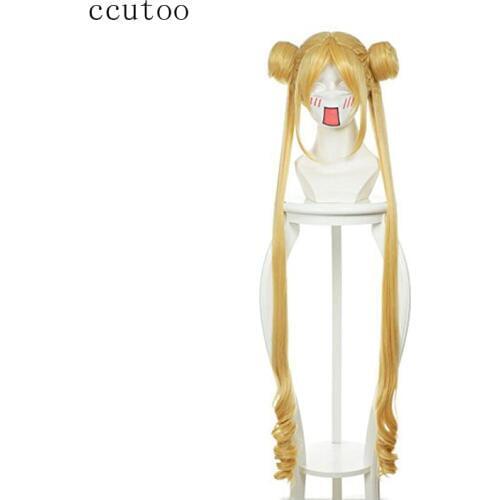 Ccutoo 120cm/47" Golden Long Curly Females Party Synthetic Hair Heat Resistance Cosplay Costume Wigs Sailor Moon Tsukino Usagi