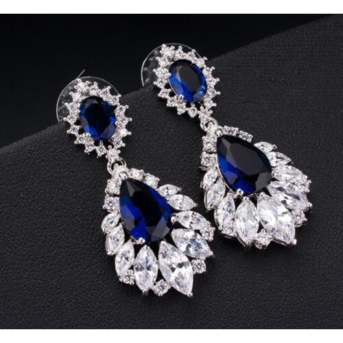 DOKOL Gorgeous Silver Color Drop Earrings New Fashion AAA Pear Shape CZ Stone Wedding Dangle Earring For Women DKE0008