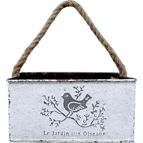 Home Decoration Wall Planters Flower Bucket Flowerpot Hanging Pot Basket Balcony Retro Wrought Farmhouse Garden Vintage Vase