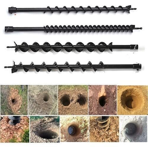 Domestica Drill Garden Auger 40mm /60mm *800MM Long Single Double Earth Drill Bit Earth Auger Hole Digger Tools Planting Machine