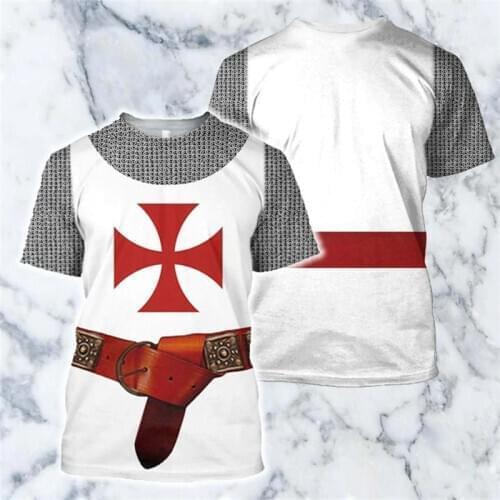 Knights Templar 3D Printed men t shirt Harajuku Fashion Short sleeve shirt summer streetwear Unisex tshirt tops Drop shipping