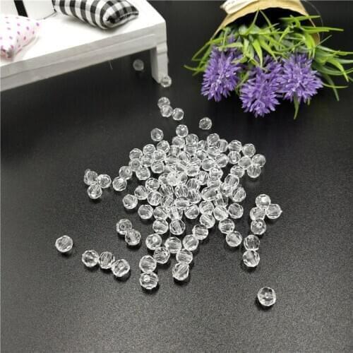 6mm 200pcs faceted Crystal Glass Beads DIY Bracelet Necklace Loose Spacer Round Beads For Jewelry Making Accessories wholesale