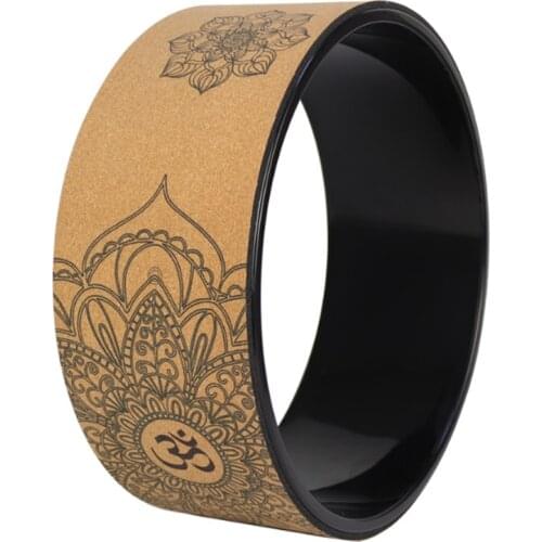 Yoga wheel Cork Wood Professional Fitness Roller Wheel Back Training Tool Slimming Magic Waist Shape Pilates Ring