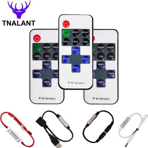 LED Strip Controller Mini Dimmer 11keys RF Wireless Remote For SMD5050/3528/5730/5630/3014 Single Color Led light DC5-24V