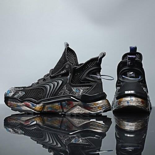 Breathable Mesh Mens Summer Sneakers Comfortable Running Men Shoes Outdoor Damping Sports Man Trainers Lace Up Walking Zapatos